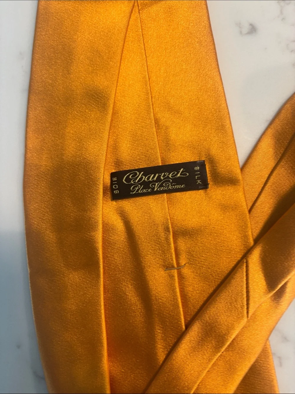 Charvet Men's Orange Satin Tie -